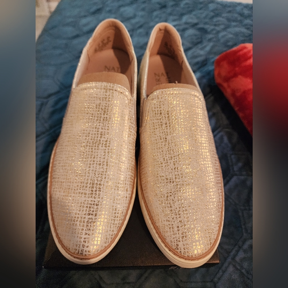 Gold Leather Jade Sneaker